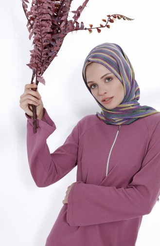 Beige-Rose Hijab Kleider 5031-04