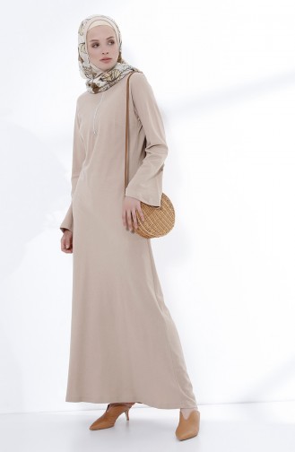 Beige İslamitische Jurk 5044-06