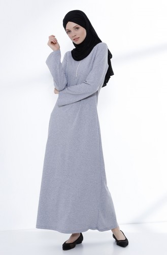 Zippered Knit Dress 5044-05 Gray 5044-05