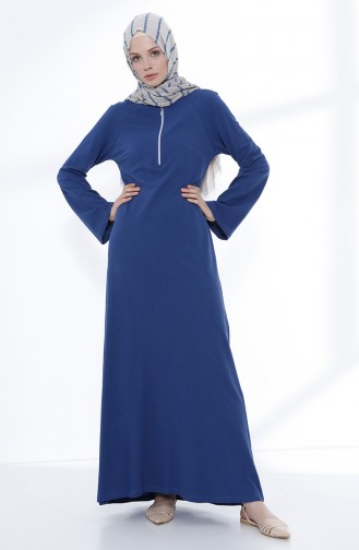 Zippered Knitted Dress 5044-01 Indigo 5044-01