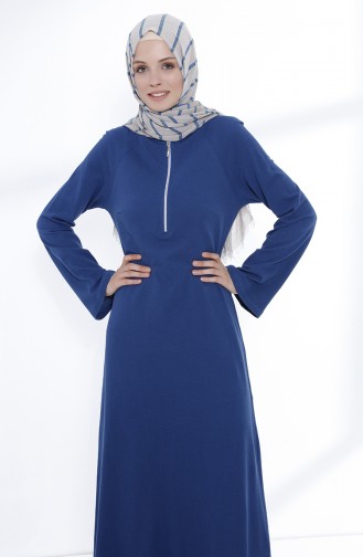 Zippered Knitted Dress 5044-01 Indigo 5044-01