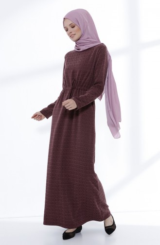Plum Hijab Dress 5032-03