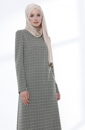 Grün Hijab Kleider 5033-01