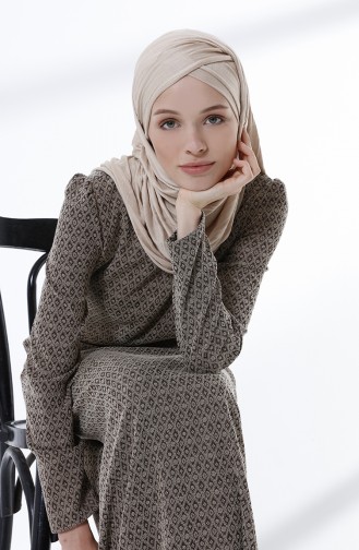 Brown Hijab Dress 5033-02