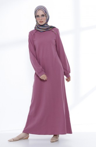 Beige-Rose Hijab Kleider 5047-10