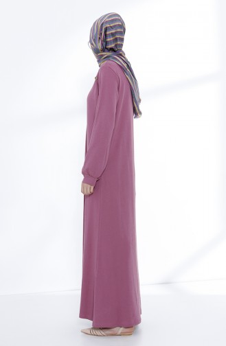 Beige-Rose Hijab Kleider 5047-10