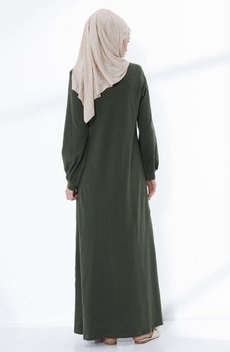 Khaki Hijab Kleider 5034-02