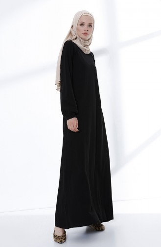 Schwarz Hijab Kleider 5034-05