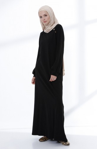 Schwarz Hijab Kleider 5034-05