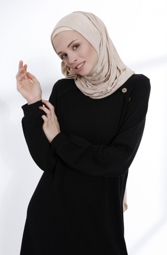 Schwarz Hijab Kleider 5034-05