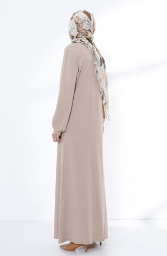 Beige İslamitische Jurk 5047-03