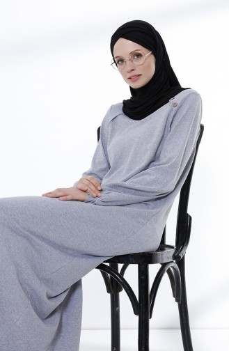 Grau Hijab Kleider 5047-04