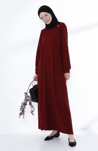 Weinrot Hijab Kleider 5047-01