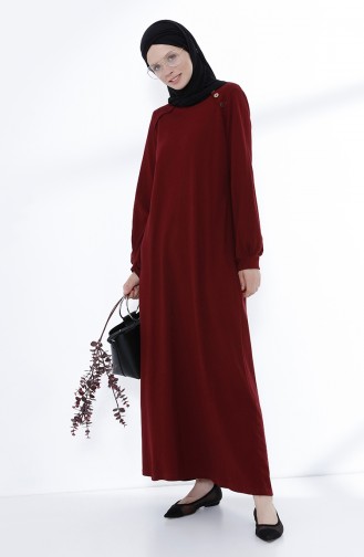 Claret Red Hijab Dress 5034-10