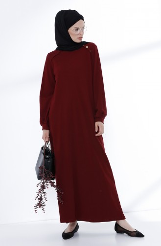 Claret red İslamitische Jurk 5047-01