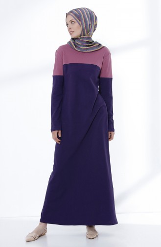 Lila Hijab Kleider 5035-01
