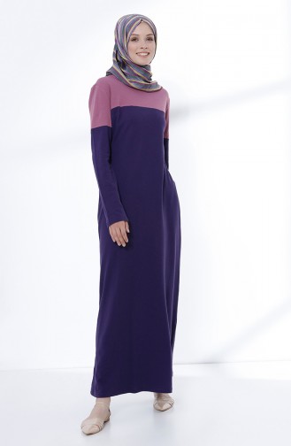Lila Hijab Kleider 5035-01