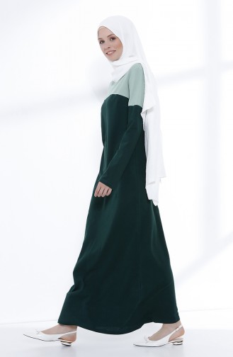 Emerald Green Hijab Dress 5035-02