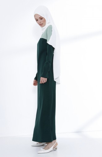 Emerald Green Hijab Dress 5035-02