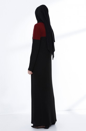 Claret Red Hijab Dress 5035-03