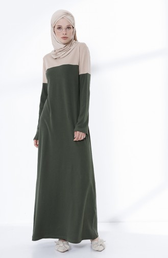 Khaki İslamitische Jurk 5035-04