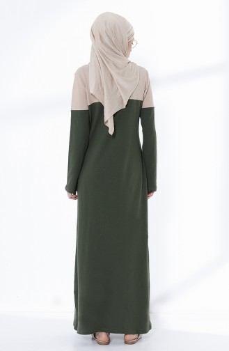 Khaki Hijab Dress 5035-04