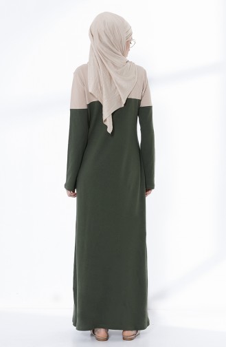 Khaki Hijab Kleider 5035-04