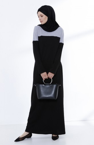 Grau Hijab Kleider 5035-06