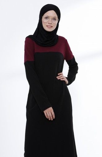 Schwarz Hijab Kleider 5035-07