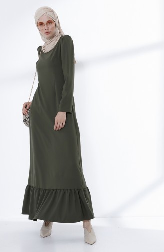 Khaki Hijab Dress 9031-01