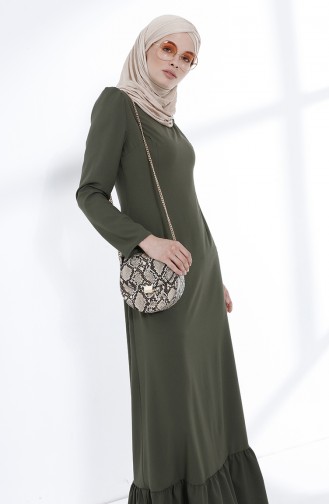 Khaki Hijab Kleider 9031-01