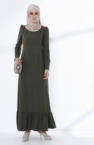 Khaki Hijab Kleider 9041-03