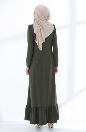 Khaki Hijab Kleider 9041-03