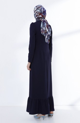 Navy Blue İslamitische Jurk 9041-01