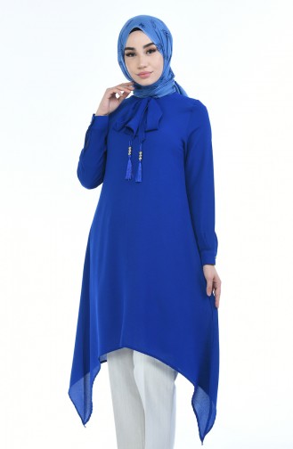 Kravat Yaka Asimetrik Tunik 4907-12 Saks