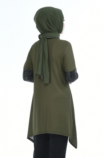 Pailletten Tunika 5435-02 Khaki 5435-02