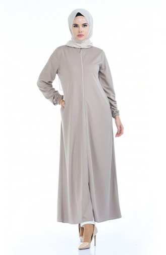 Abaya Manches élastique 6666A-05 Beige 6666A-05