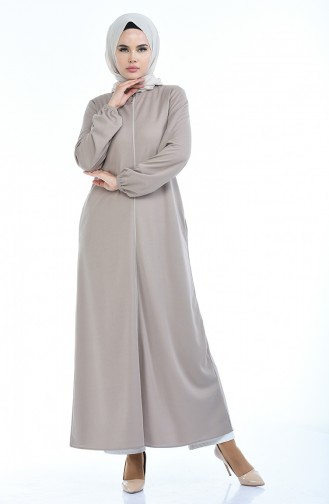 Abaya Manches élastique 6666A-05 Beige 6666A-05