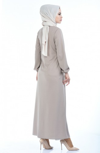 Abaya Manches élastique 6666A-05 Beige 6666A-05