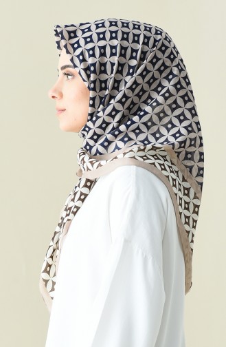 Beige Patterned Cotton Scarf 901528-03