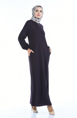 Abaya mit Gumm 6666A-03 Lila 6666A-03