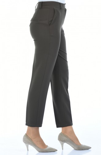 Straight Leg Trousers with Pockets 5176-01 Khaki 5176-01