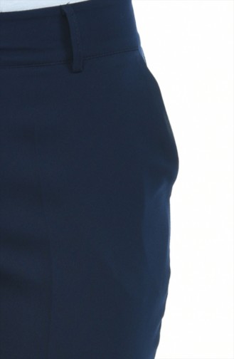 Straight Leg Trousers with Pockets 5176-02 Navy Blue 5176-02