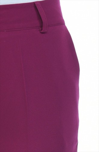 Straight Leg Pants with Pockets 5176-03 Purple 5176-03