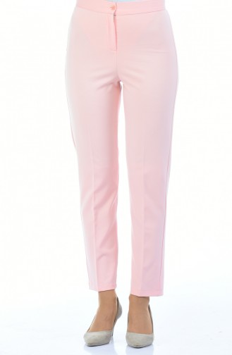 Buttoned Straight-leg Trousers 1102-24 Candy Pink 1102-24