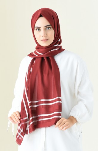 Abiye Flosh Chiffon Shawl Claret Red 13100-15