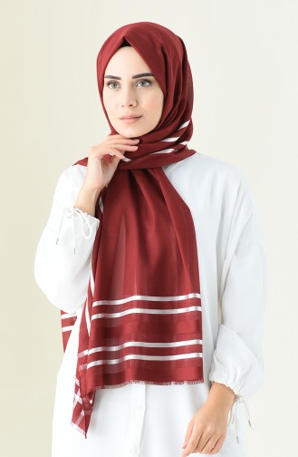 Abiye Flosh Chiffon Shawl Claret Red 13100-15