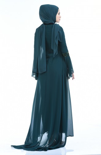 Habillé Hijab Vert emeraude 8014-04