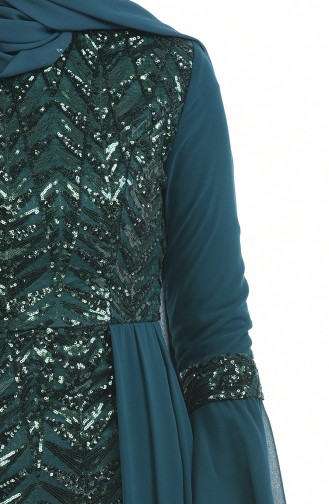 Robe de Soirée a Paillettes 8014-04 Vert emeraude 8014-04