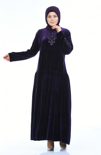 Grosse Grösse Samtkleid 7965-05 Lila 7965-05